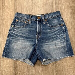 MADEWELL High-Rise Denim Cutoff Shorts | Size 25 | Indigo blue